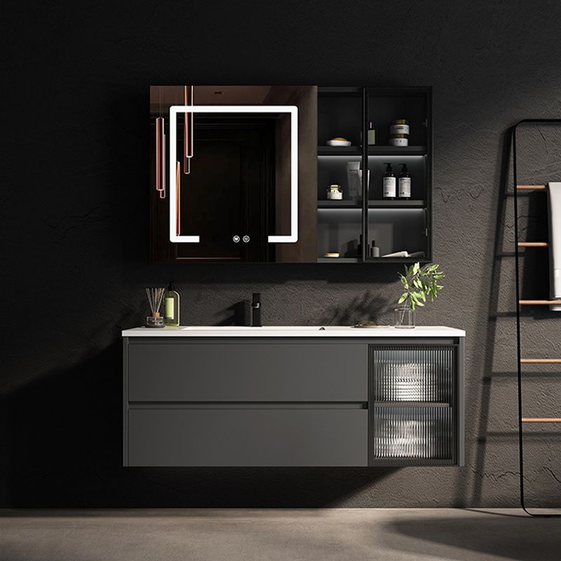 Luxurious Bathroom Vanity Wall-Mounted Sink Floor Cabinet in Black Clearhalo 'Bathroom Remodel & Bathroom Fixtures' 'Bathroom Vanities' 'bathroom_vanities' 'Home Improvement' 'home_improvement' 'home_improvement_bathroom_vanities' 1200x1200_b61c8826-4609-4a06-95f5-9000472f9f5a