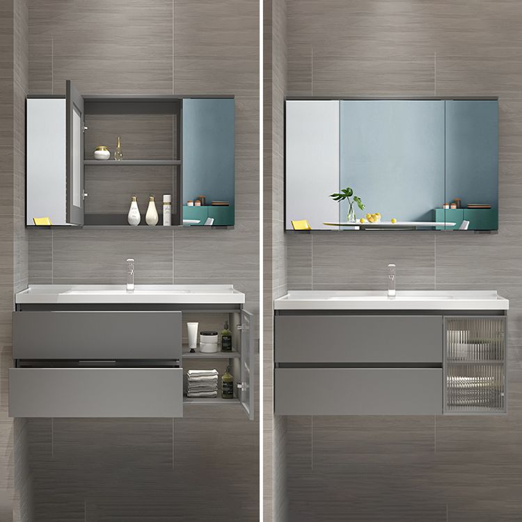 Glam Bathroom Vanity Set Wall Mount Bathroom Sink Vanity with Mirror Clearhalo 'Bathroom Remodel & Bathroom Fixtures' 'Bathroom Vanities' 'bathroom_vanities' 'Home Improvement' 'home_improvement' 'home_improvement_bathroom_vanities' 1200x1200_b6208538-0577-4541-944e-6bad14dae14e