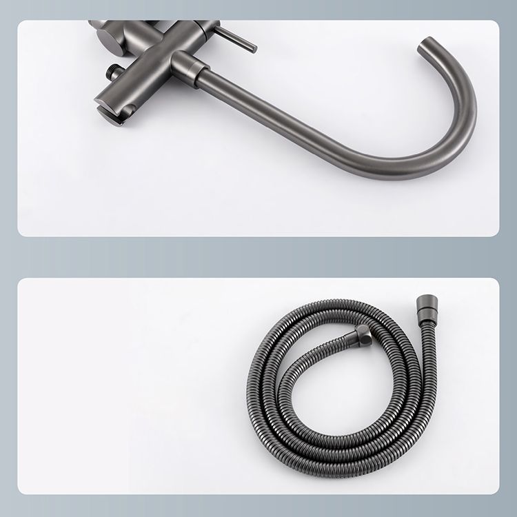 Floor Mounted Metal Freestanding Tub Filler Two Handles Freestanding Tub Filler Trim Clearhalo 'Bathroom Remodel & Bathroom Fixtures' 'Bathtub Faucets' 'bathtub_faucets' 'Home Improvement' 'home_improvement' 'home_improvement_bathtub_faucets' 1200x1200_b633e66c-459d-4e9b-8bfb-e00120a0c6e7