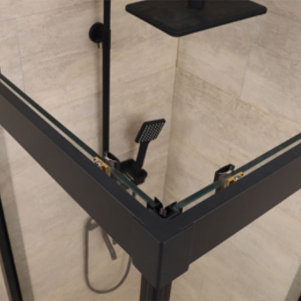 Double Sliding Corner Shower Enclosure Framed Tempered Glass Shower Enclosure Clearhalo 'Bathroom Remodel & Bathroom Fixtures' 'Home Improvement' 'home_improvement' 'home_improvement_shower_stalls_enclosures' 'Shower Stalls & Enclosures' 'shower_stalls_enclosures' 'Showers & Bathtubs' 1200x1200_b6499583-c039-4270-b267-50ba9055ea0d