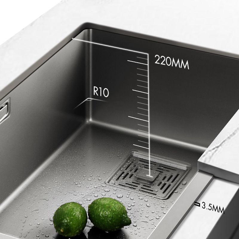 Modern Style Kitchen Sink Stainless Steel 1 Holes Kitchen Sink with Soap Dispenser Clearhalo 'Home Improvement' 'home_improvement' 'home_improvement_kitchen_sinks' 'Kitchen Remodel & Kitchen Fixtures' 'Kitchen Sinks & Faucet Components' 'Kitchen Sinks' 'kitchen_sinks' 1200x1200_b64f1618-217a-486a-91a3-0778fb63afdd