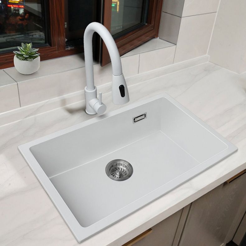 Classic Quartz Single Basin Sink Undermount Kitchen Sink with Faucet Clearhalo 'Home Improvement' 'home_improvement' 'home_improvement_kitchen_sinks' 'Kitchen Remodel & Kitchen Fixtures' 'Kitchen Sinks & Faucet Components' 'Kitchen Sinks' 'kitchen_sinks' 1200x1200_b65776a0-5d7c-49d1-89cb-f22a3d867f59
