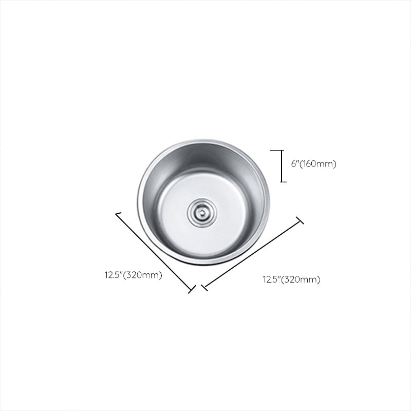 Round Single Bowl Kitchen Sink Stainless Steel Sink with Drain Strainer Kit Clearhalo 'Home Improvement' 'home_improvement' 'home_improvement_kitchen_sinks' 'Kitchen Remodel & Kitchen Fixtures' 'Kitchen Sinks & Faucet Components' 'Kitchen Sinks' 'kitchen_sinks' 1200x1200_b6636fbf-efc2-4f68-91db-b1219b4a4ee5