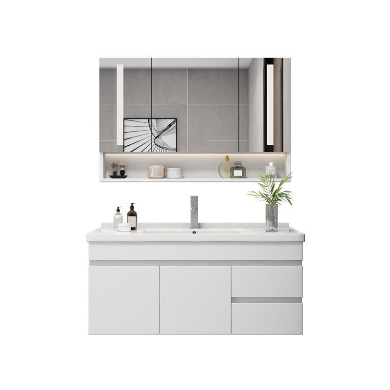 Glam Bathroom Sink Vanity Wall Mount Bathroom Vanity Set with Mirror Clearhalo 'Bathroom Remodel & Bathroom Fixtures' 'Bathroom Vanities' 'bathroom_vanities' 'Home Improvement' 'home_improvement' 'home_improvement_bathroom_vanities' 1200x1200_b66b550a-d207-4a3e-b2ab-76c901e69988