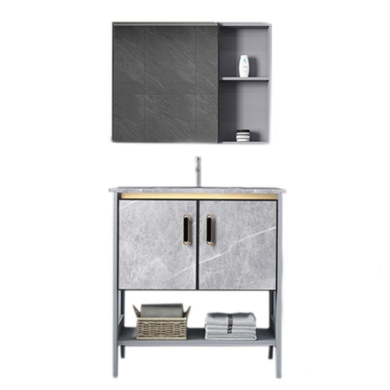 Modern Aluminium Faucet Included Bathroom Sink Vanity with Soft Close Door Clearhalo 'Bathroom Remodel & Bathroom Fixtures' 'Bathroom Vanities' 'bathroom_vanities' 'Home Improvement' 'home_improvement' 'home_improvement_bathroom_vanities' 1200x1200_b674c607-a69d-4f9a-9be3-46e83fd47460