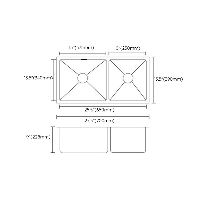Modern Kitchen Sink Stainless Steel Double Sink with Drain Assembly Workstation Sink Clearhalo 'Home Improvement' 'home_improvement' 'home_improvement_kitchen_sinks' 'Kitchen Remodel & Kitchen Fixtures' 'Kitchen Sinks & Faucet Components' 'Kitchen Sinks' 'kitchen_sinks' 1200x1200_b6760cae-12a7-4751-9761-9372beb31247