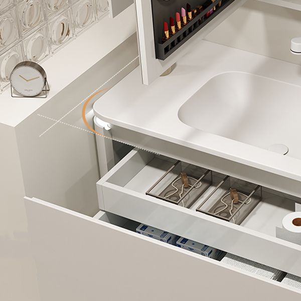 Wood Frame Vanity Rectangular Single Sink Mirror Wall-Mounted White Bathroom Vanity Clearhalo 'Bathroom Remodel & Bathroom Fixtures' 'Bathroom Vanities' 'bathroom_vanities' 'Home Improvement' 'home_improvement' 'home_improvement_bathroom_vanities' 1200x1200_b67679b4-427b-4da9-a7a1-cd8355bb9951