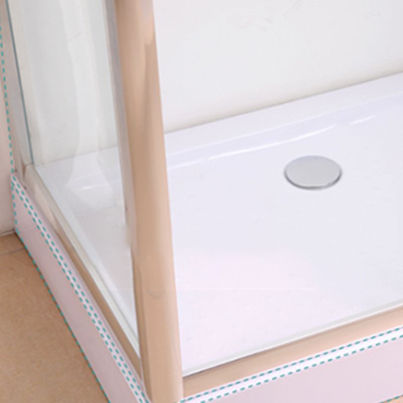 Corner Tempered Glass Shower Kit Silver Semi-Frameless Shower Kit Clearhalo 'Bathroom Remodel & Bathroom Fixtures' 'Home Improvement' 'home_improvement' 'home_improvement_shower_stalls_enclosures' 'Shower Stalls & Enclosures' 'shower_stalls_enclosures' 'Showers & Bathtubs' 1200x1200_b68768b2-eade-4371-9a46-27f58b490a89