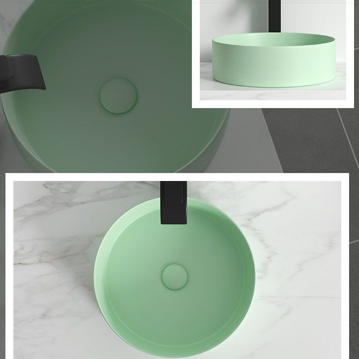 Modern Bathroom Sink Porcelain Round Wash Stand (Faucet Not Included ) Clearhalo 'Bathroom Remodel & Bathroom Fixtures' 'Bathroom Sinks & Faucet Components' 'Bathroom Sinks' 'bathroom_sink' 'Home Improvement' 'home_improvement' 'home_improvement_bathroom_sink' 1200x1200_b6969712-684a-4d00-b6c5-55bb1db324d0