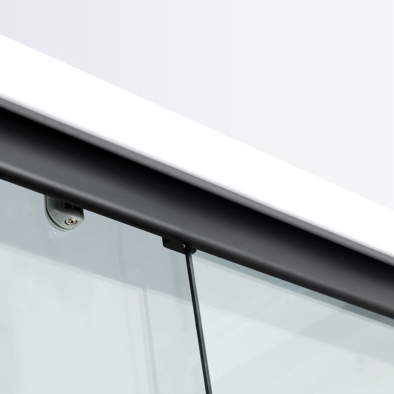 Shower Enclosure Clear Framed Single Sliding Rectangle Black Shower Stall Clearhalo 'Bathroom Remodel & Bathroom Fixtures' 'Home Improvement' 'home_improvement' 'home_improvement_shower_stalls_enclosures' 'Shower Stalls & Enclosures' 'shower_stalls_enclosures' 'Showers & Bathtubs' 1200x1200_b697d27e-6c7b-4dd9-a410-8bbd7da86598