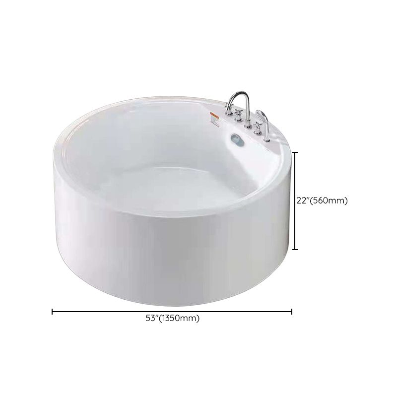 Modern Acrylic Round Bath Freestanding Soaking 22.05-inch Tall Tub in White Clearhalo 'Bathroom Remodel & Bathroom Fixtures' 'Bathtubs' 'Home Improvement' 'home_improvement' 'home_improvement_bathtubs' 'Showers & Bathtubs' 1200x1200_b6a8184b-e4a3-4603-bda2-7c38419dfb7e