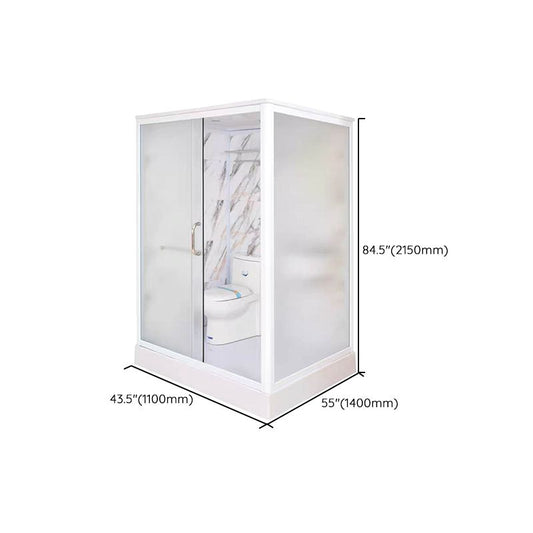 Framed Single Sliding Shower Kit Rectangle Frosted Shower Stall Clearhalo 'Bathroom Remodel & Bathroom Fixtures' 'Home Improvement' 'home_improvement' 'home_improvement_shower_stalls_enclosures' 'Shower Stalls & Enclosures' 'shower_stalls_enclosures' 'Showers & Bathtubs' 1200x1200_b6c32463-26c2-4151-9830-55d0f4c2e9a6