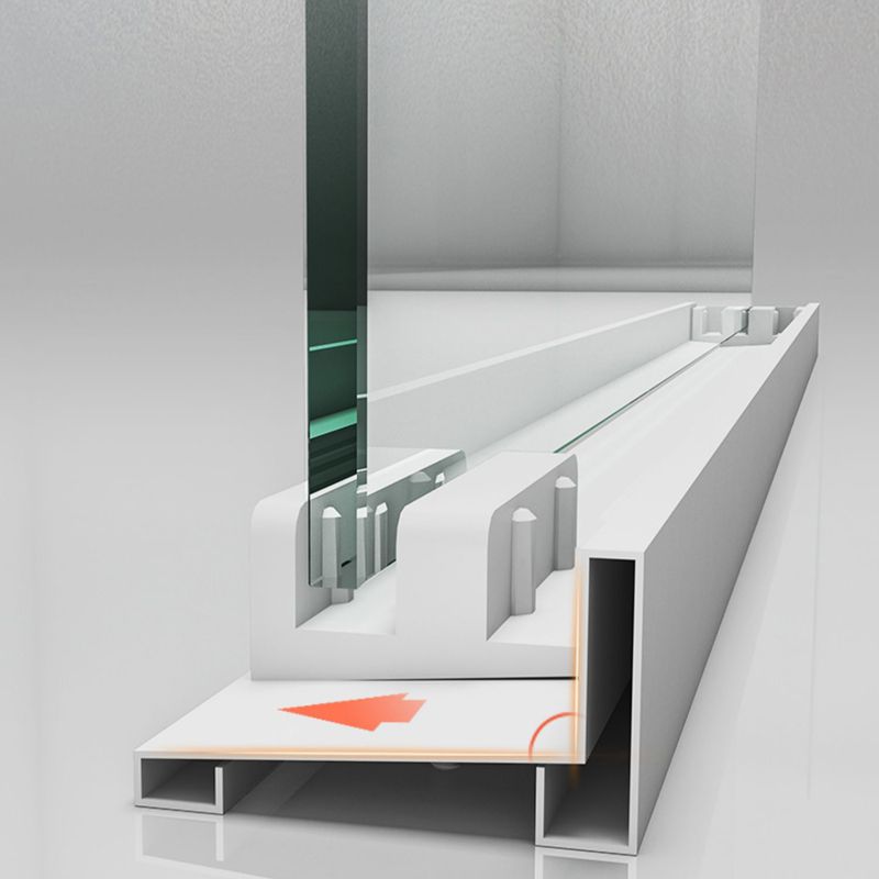 White Double Sliding Shower Door with Semi Frameless 304 Stainless Steel Frame Clearhalo 'Bathroom Remodel & Bathroom Fixtures' 'Home Improvement' 'home_improvement' 'home_improvement_shower_tub_doors' 'Shower and Tub Doors' 'shower_tub_doors' 'Showers & Bathtubs' 1200x1200_b6e272df-9943-4bd0-897a-e31b1545b51c