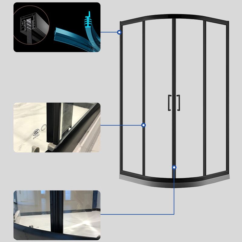 Modern Round Shower Enclosure Semi-Frameless Clear Tempered Shower Stall Clearhalo 'Bathroom Remodel & Bathroom Fixtures' 'Home Improvement' 'home_improvement' 'home_improvement_shower_stalls_enclosures' 'Shower Stalls & Enclosures' 'shower_stalls_enclosures' 'Showers & Bathtubs' 1200x1200_b6e79eba-f477-4958-ae56-3a8e2c2eb33b