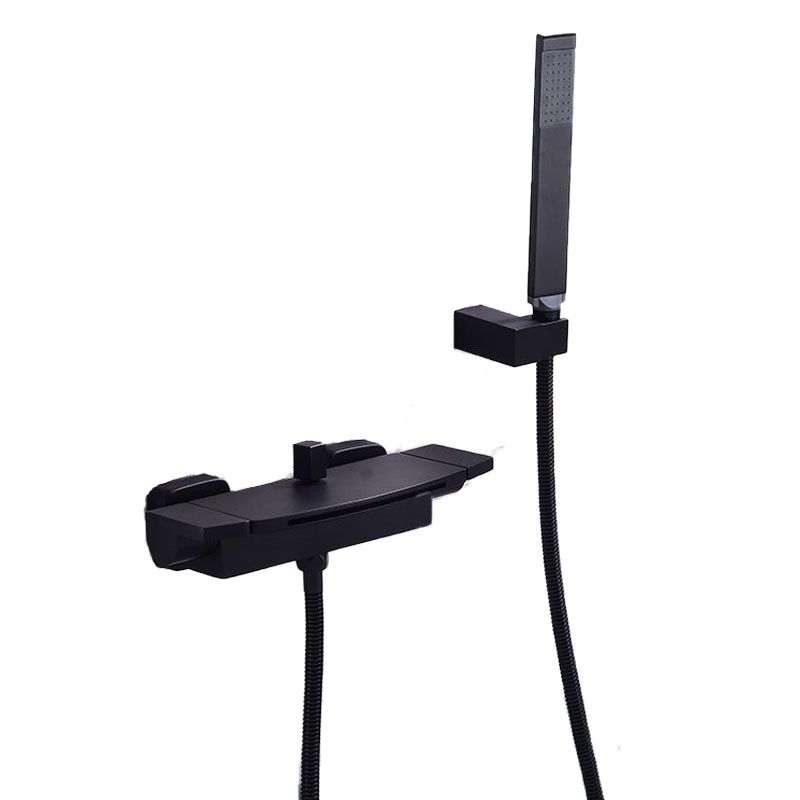 Contemporary Bathroom Faucet Wall Mounted Copper Low Arc Fixed Clawfoot Tub Faucets Clearhalo 'Bathroom Remodel & Bathroom Fixtures' 'Bathtub Faucets' 'bathtub_faucets' 'Home Improvement' 'home_improvement' 'home_improvement_bathtub_faucets' 1200x1200_b70ed7bd-9732-4a6b-bb80-bc7d3c0e16f1