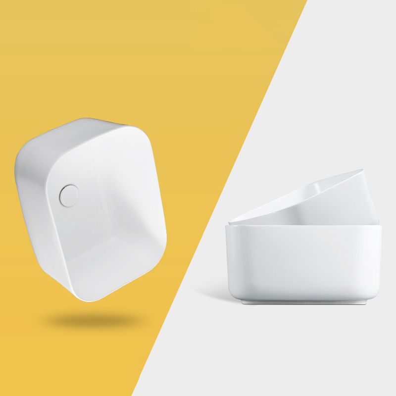 Modern Bathroom Sink with Single Faucet Hole Porcelain Rectangular Vessel Lavatory Sink Clearhalo 'Bathroom Remodel & Bathroom Fixtures' 'Bathroom Sinks & Faucet Components' 'Bathroom Sinks' 'bathroom_sink' 'Home Improvement' 'home_improvement' 'home_improvement_bathroom_sink' 1200x1200_b7111d41-ade1-47e8-afbb-291bfefd316b