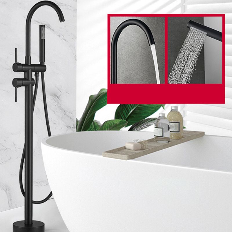 Modern Freestanding Tub Faucet Floor Mounted Lever Freestanding Tub Filler Trim Clearhalo 'Bathroom Remodel & Bathroom Fixtures' 'Bathtub Faucets' 'bathtub_faucets' 'Home Improvement' 'home_improvement' 'home_improvement_bathtub_faucets' 1200x1200_b73fcf7a-be52-45e8-b18b-494f7659c7d2