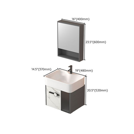 Modern Wall Mount Sink Vanity Gray Metal Base Single-Sink Rectangular Vanity Set Clearhalo 'Bathroom Remodel & Bathroom Fixtures' 'Bathroom Vanities' 'bathroom_vanities' 'Home Improvement' 'home_improvement' 'home_improvement_bathroom_vanities' 1200x1200_b7612378-c0e1-42ce-88f2-ae225501d606