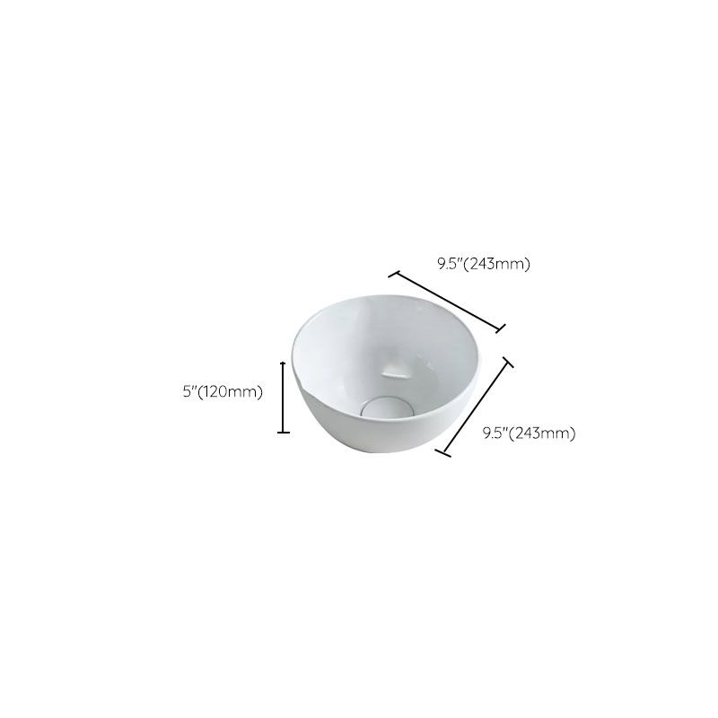 Bathroom Sink White Ceramic Faucet Single Handle Round Shape Sink Clearhalo 'Bathroom Remodel & Bathroom Fixtures' 'Bathroom Sinks & Faucet Components' 'Bathroom Sinks' 'bathroom_sink' 'Home Improvement' 'home_improvement' 'home_improvement_bathroom_sink' 1200x1200_b7684b29-6971-4100-8023-6965877cf9ee