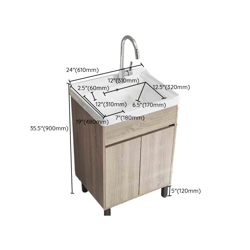 Modern Wood Bathroom Vanity Set Freestanding Single-Sink Bath Vanity Clearhalo 'Bathroom Remodel & Bathroom Fixtures' 'Bathroom Vanities' 'bathroom_vanities' 'Home Improvement' 'home_improvement' 'home_improvement_bathroom_vanities' 1200x1200_b775218d-7f76-4bac-a197-94562e19c20e