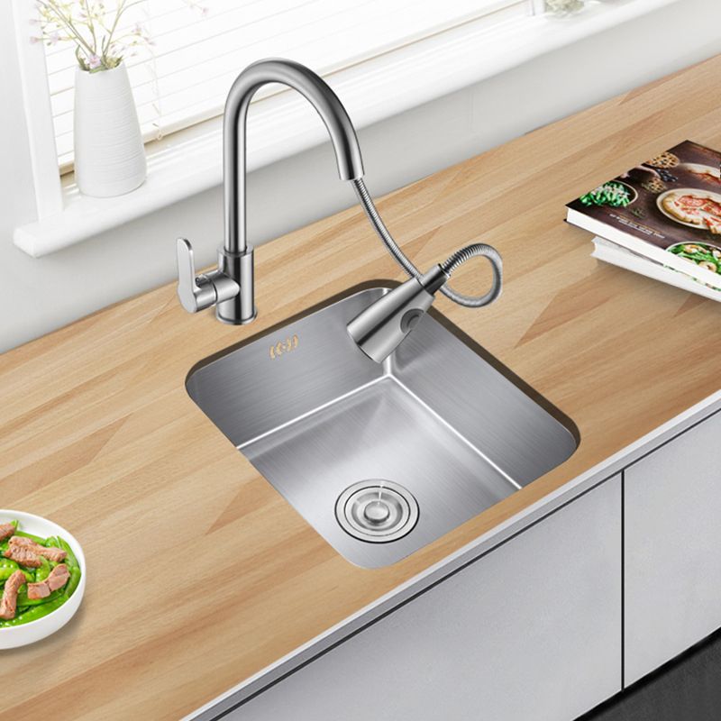 Modern Kitchen Sink Pull out Faucet Rod Handle Stainless Steel Sink Clearhalo 'Home Improvement' 'home_improvement' 'home_improvement_kitchen_sinks' 'Kitchen Remodel & Kitchen Fixtures' 'Kitchen Sinks & Faucet Components' 'Kitchen Sinks' 'kitchen_sinks' 1200x1200_b777eadb-07c8-48cc-a20a-305e11033528