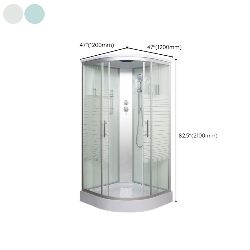 Round Shower Enclosure Double Sliding Door Shower Room with Shower Head Clearhalo 'Bathroom Remodel & Bathroom Fixtures' 'Home Improvement' 'home_improvement' 'home_improvement_shower_stalls_enclosures' 'Shower Stalls & Enclosures' 'shower_stalls_enclosures' 'Showers & Bathtubs' 1200x1200_b77f38bc-4f35-4cad-b7a8-9f71e1a6c3bc