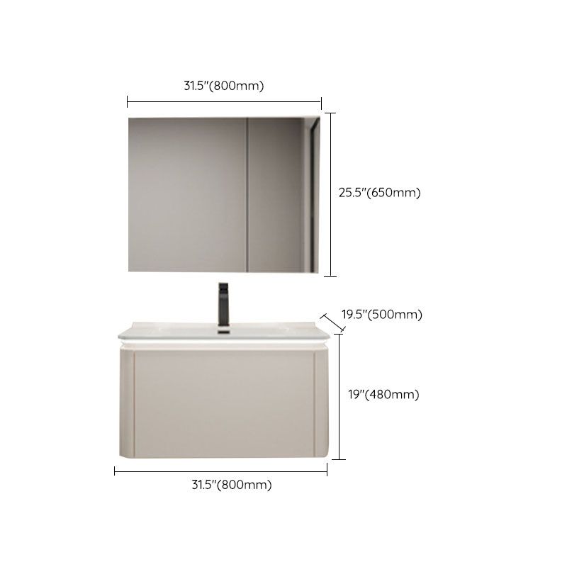 Wall Mount Modern Bathroom Sink Vanity with Mirror Faucet Sink Clearhalo 'Bathroom Remodel & Bathroom Fixtures' 'Bathroom Vanities' 'bathroom_vanities' 'Home Improvement' 'home_improvement' 'home_improvement_bathroom_vanities' 1200x1200_b77fc44a-e489-4dc2-8580-e578a6a395ca