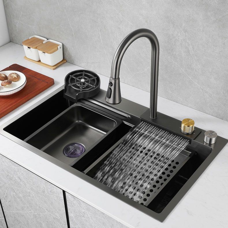 Modern Kitchen Sink Single Basin Kitchen Sink with Soundproofing Clearhalo 'Home Improvement' 'home_improvement' 'home_improvement_kitchen_sinks' 'Kitchen Remodel & Kitchen Fixtures' 'Kitchen Sinks & Faucet Components' 'Kitchen Sinks' 'kitchen_sinks' 1200x1200_b7b43a13-c781-4a83-be96-b903bd25ae65
