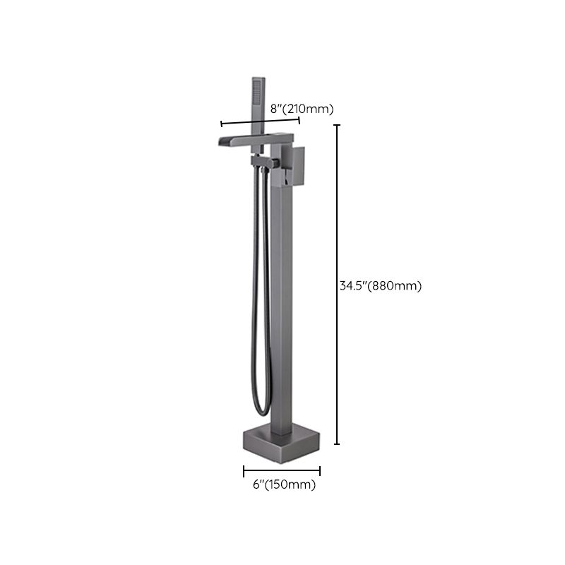 Modern Floor Mounted Metal Freestanding Tub Filler One Handle Freestanding Bathtub Faucet Clearhalo 'Bathroom Remodel & Bathroom Fixtures' 'Bathtub Faucets' 'bathtub_faucets' 'Home Improvement' 'home_improvement' 'home_improvement_bathtub_faucets' 1200x1200_b7b6004e-0f6d-43fb-9fdc-8a2220ea1b04