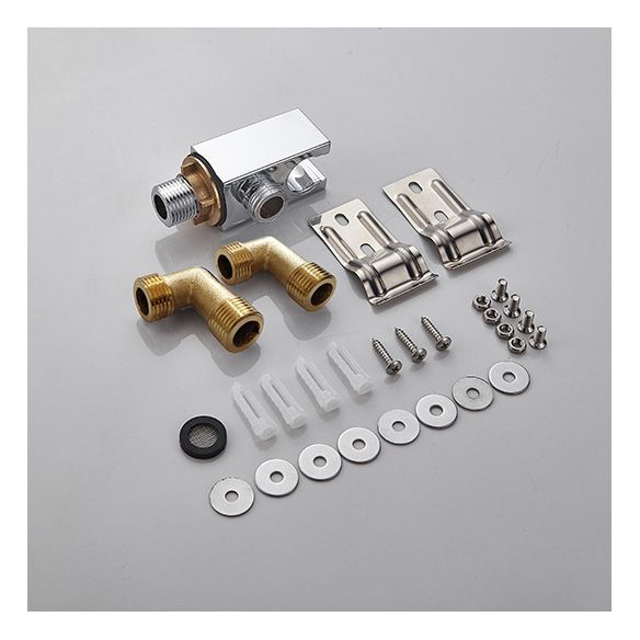 Wall-Mounted Shower Set Square Lever Handle Stainless Steel Shower Set with Handshower Clearhalo 'Bathroom Remodel & Bathroom Fixtures' 'Home Improvement' 'home_improvement' 'home_improvement_shower_faucets' 'Shower Faucets & Systems' 'shower_faucets' 'Showers & Bathtubs Plumbing' 'Showers & Bathtubs' 1200x1200_b7b861c8-b346-4ad3-9b56-ae3da041dbc9