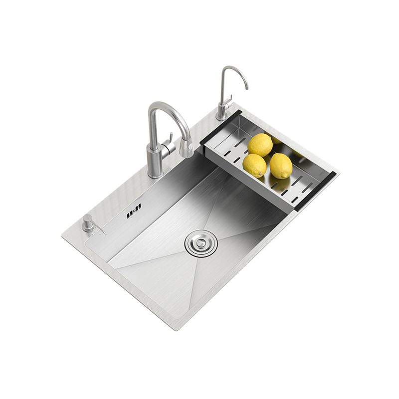 Modern Workstation Sink Stainless Steel with Basket Strainer and Faucet Kitchen Sink Clearhalo 'Home Improvement' 'home_improvement' 'home_improvement_kitchen_sinks' 'Kitchen Remodel & Kitchen Fixtures' 'Kitchen Sinks & Faucet Components' 'Kitchen Sinks' 'kitchen_sinks' 1200x1200_b7c95d8d-7ecd-4e44-b0ae-60166e35733b