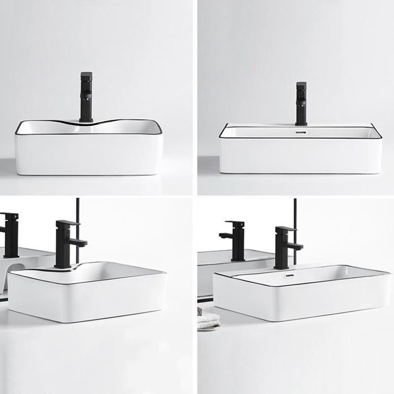 Modern Bathroom Sink Porcelain Rectangular with Overflow and Drain Assembly Basin Sink Clearhalo 'Bathroom Remodel & Bathroom Fixtures' 'Bathroom Sinks & Faucet Components' 'Bathroom Sinks' 'bathroom_sink' 'Home Improvement' 'home_improvement' 'home_improvement_bathroom_sink' 1200x1200_b7f41b35-fda8-45b7-9bab-6824b48ead61