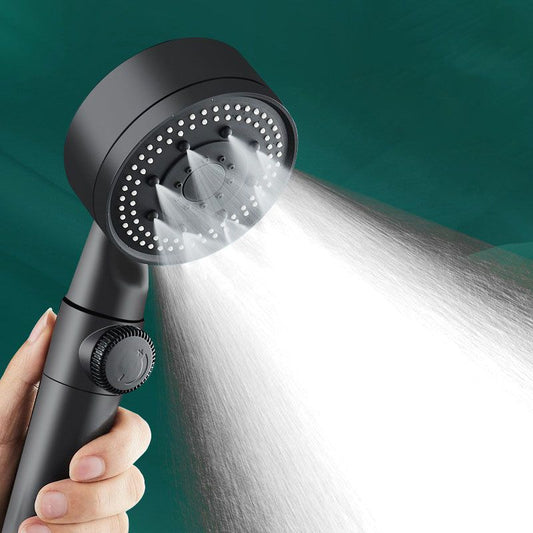 Contemporary Shower Head Combo Handheld Shower Head Plastic Wall-Mount Black Shower Head Clearhalo 'Bathroom Remodel & Bathroom Fixtures' 'Home Improvement' 'home_improvement' 'home_improvement_shower_heads' 'Shower Heads' 'shower_heads' 'Showers & Bathtubs Plumbing' 'Showers & Bathtubs' 1200x1200_b7fd53fb-85ac-4005-a6b8-7ee1b8ec293e
