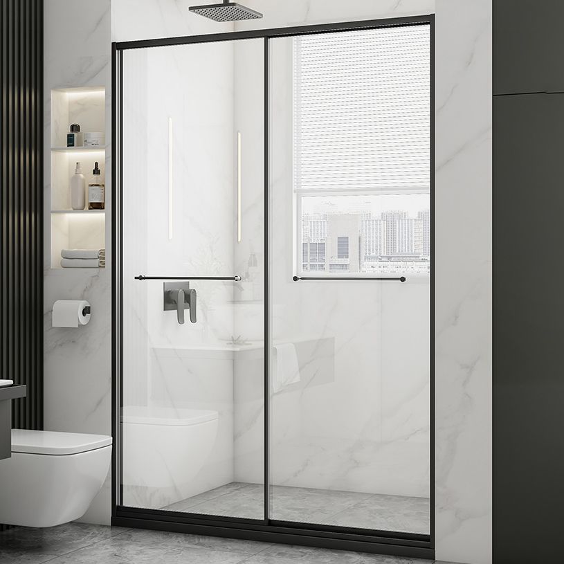 Transparent Tempered Shower Bath Door Double Sliding Framed Shower Doors Clearhalo 'Bathroom Remodel & Bathroom Fixtures' 'Home Improvement' 'home_improvement' 'home_improvement_shower_tub_doors' 'Shower and Tub Doors' 'shower_tub_doors' 'Showers & Bathtubs' 1200x1200_b804027d-ac7c-46e1-ba59-96961e04e426