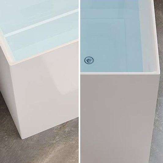 White Acrylic Bathtub Freestanding Soaking Rectangular Modern Bath Clearhalo 'Bathroom Remodel & Bathroom Fixtures' 'Bathtubs' 'Home Improvement' 'home_improvement' 'home_improvement_bathtubs' 'Showers & Bathtubs' 1200x1200_b8078ff5-6d57-4d41-a94c-67b913f5e58a