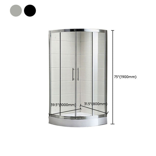 Modern Shower Stall Tempered Glass Easy Clean Glass Double Sliding Corner Shower Kit Clearhalo 'Bathroom Remodel & Bathroom Fixtures' 'Home Improvement' 'home_improvement' 'home_improvement_shower_stalls_enclosures' 'Shower Stalls & Enclosures' 'shower_stalls_enclosures' 'Showers & Bathtubs' 1200x1200_b80cbf73-4095-473a-b295-e061db03c3a5