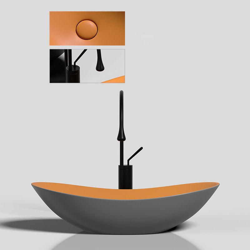 Modern Vessel Bathroom Sink Oval Porcelain with Basin and Faucet Wash Stand Clearhalo 'Bathroom Remodel & Bathroom Fixtures' 'Bathroom Sinks & Faucet Components' 'Bathroom Sinks' 'bathroom_sink' 'Home Improvement' 'home_improvement' 'home_improvement_bathroom_sink' 1200x1200_b81147e2-e361-42a0-8bcb-d0b9adb65c02