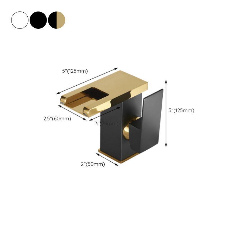 Waterfall Spout Vessel Sink Faucet Lever Handle Square Vessel Faucet Clearhalo 'Bathroom Remodel & Bathroom Fixtures' 'Bathroom Sink Faucets' 'Bathroom Sinks & Faucet Components' 'bathroom_sink_faucets' 'Home Improvement' 'home_improvement' 'home_improvement_bathroom_sink_faucets' 1200x1200_b81e8daf-7613-4f80-b3bb-9fe4abc3bf56