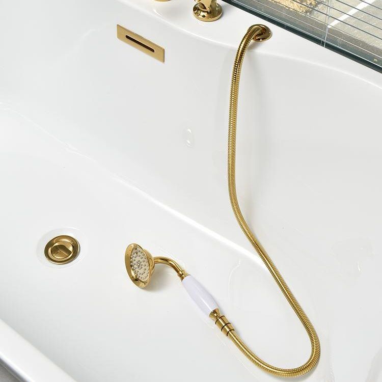 White Oval Bath Freestanding Acrylic Soaking Handles Included Modern Bathtub Clearhalo 'Bathroom Remodel & Bathroom Fixtures' 'Bathtubs' 'Home Improvement' 'home_improvement' 'home_improvement_bathtubs' 'Showers & Bathtubs' 1200x1200_b826ddac-1b74-4e8e-ab36-03e9353dc6f0