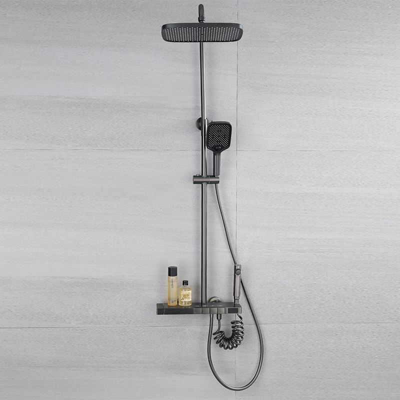 Modern Shower Trim Brass Adjustable Shower Head Wall Mounted Shower Head Combo Clearhalo 'Bathroom Remodel & Bathroom Fixtures' 'Home Improvement' 'home_improvement' 'home_improvement_shower_faucets' 'Shower Faucets & Systems' 'shower_faucets' 'Showers & Bathtubs Plumbing' 'Showers & Bathtubs' 1200x1200_b862fd2c-bef7-4039-9fe5-50a8803435bb