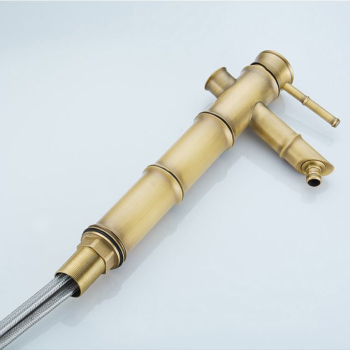 Farmhouse Vessel Sink Faucet Copper 1-Handle Low Arc Vessel Faucet for Bathroom Clearhalo 'Bathroom Remodel & Bathroom Fixtures' 'Bathroom Sink Faucets' 'Bathroom Sinks & Faucet Components' 'bathroom_sink_faucets' 'Home Improvement' 'home_improvement' 'home_improvement_bathroom_sink_faucets' 1200x1200_b891a82c-1dd4-48a4-b1ad-1c31a4b95e5c