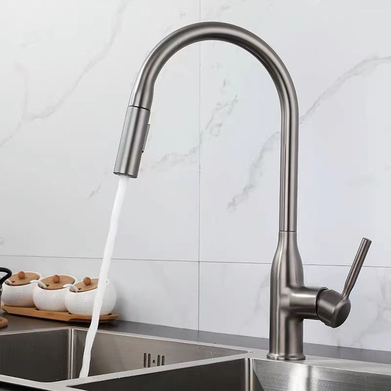 Modern Copper Kitchen Sink Faucet Single Handle High Arc Kitchen Faucet Clearhalo 'Home Improvement' 'home_improvement' 'home_improvement_kitchen_faucets' 'Kitchen Faucets' 'Kitchen Remodel & Kitchen Fixtures' 'Kitchen Sinks & Faucet Components' 'kitchen_faucets' 1200x1200_b8a1ad15-1290-495d-a4cb-b81a4ee3536d