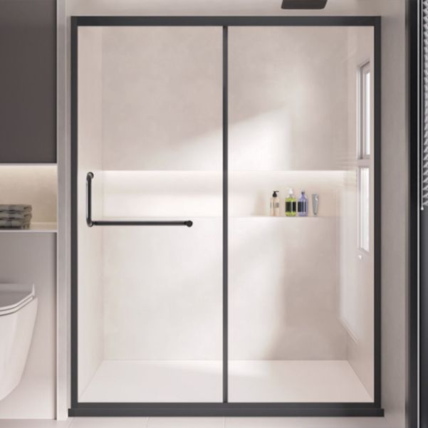 One-shaped Sliding Shower Doors Transparent Tempered Glass Shower Door Clearhalo 'Bathroom Remodel & Bathroom Fixtures' 'Home Improvement' 'home_improvement' 'home_improvement_shower_tub_doors' 'Shower and Tub Doors' 'shower_tub_doors' 'Showers & Bathtubs' 1200x1200_b8a6dc96-c3f4-4968-81da-818801319f55