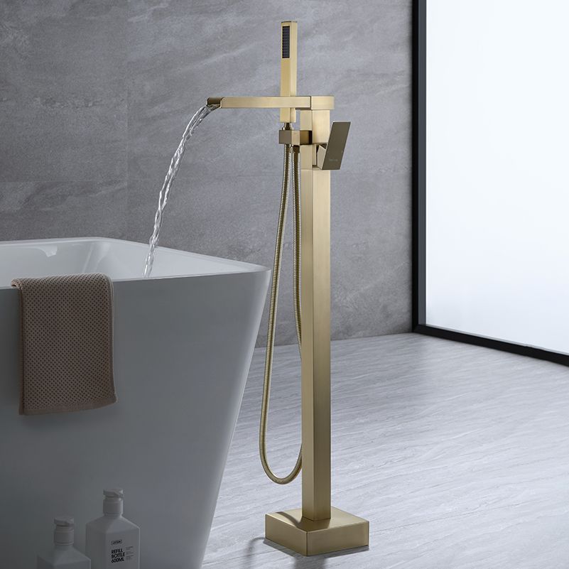 Floor Mounted Bronzel Freestanding Tub Filler Single Handle Freestanding Faucet with Hose Clearhalo 'Bathroom Remodel & Bathroom Fixtures' 'Bathtub Faucets' 'bathtub_faucets' 'Home Improvement' 'home_improvement' 'home_improvement_bathtub_faucets' 1200x1200_b8ac0638-443d-484d-883c-0a2428f9a200