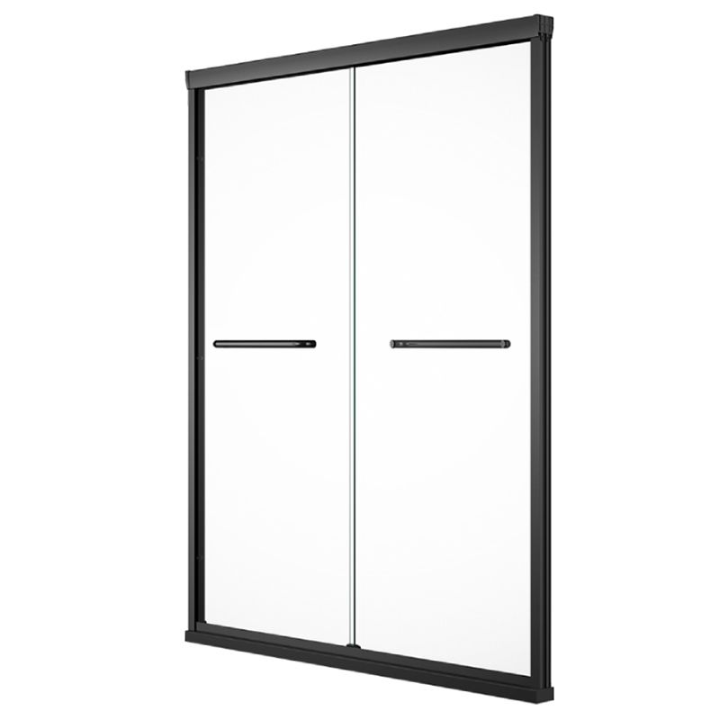 Semi Frameless Black Shower Door Double Sliding Clear Shower Doors Clearhalo 'Bathroom Remodel & Bathroom Fixtures' 'Home Improvement' 'home_improvement' 'home_improvement_shower_tub_doors' 'Shower and Tub Doors' 'shower_tub_doors' 'Showers & Bathtubs' 1200x1200_b8ada6e5-fa2b-4129-9588-318708c2ccca