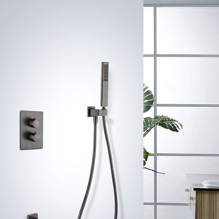 Modern Shower System Brass Adjustable Shower Head Temperature Control Shower Faucet Clearhalo 'Bathroom Remodel & Bathroom Fixtures' 'Home Improvement' 'home_improvement' 'home_improvement_shower_faucets' 'Shower Faucets & Systems' 'shower_faucets' 'Showers & Bathtubs Plumbing' 'Showers & Bathtubs' 1200x1200_b8b01e35-165a-47c3-9b0f-5ffdb5f47e71