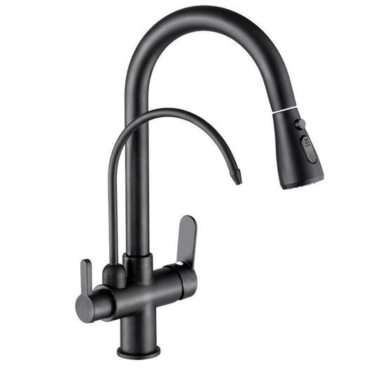 Modern 2-Handle Faucets Copper with Water Dispenser Standard Kitchen Faucets Clearhalo 'Home Improvement' 'home_improvement' 'home_improvement_kitchen_faucets' 'Kitchen Faucets' 'Kitchen Remodel & Kitchen Fixtures' 'Kitchen Sinks & Faucet Components' 'kitchen_faucets' 1200x1200_b8befd51-ea3e-4c29-8093-eb22ae59de49