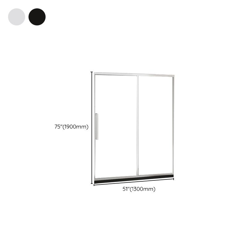 One-shaped Sliding Shower Bath Door Transparent Tempered Glass Shower Door Clearhalo 'Bathroom Remodel & Bathroom Fixtures' 'Home Improvement' 'home_improvement' 'home_improvement_shower_tub_doors' 'Shower and Tub Doors' 'shower_tub_doors' 'Showers & Bathtubs' 1200x1200_b8d95c19-1828-4244-bf6e-689bbe304c04