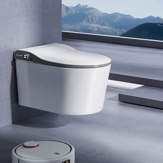 Elongated Contemporary Wall Hung Toilet Set with Wireless Remote Control Clearhalo 'Bathroom Remodel & Bathroom Fixtures' 'Bidets' 'Home Improvement' 'home_improvement' 'home_improvement_bidets' 'Toilets & Bidets' 1200x1200_b8e6eff9-b69f-435f-8e80-f78ae6eadda2