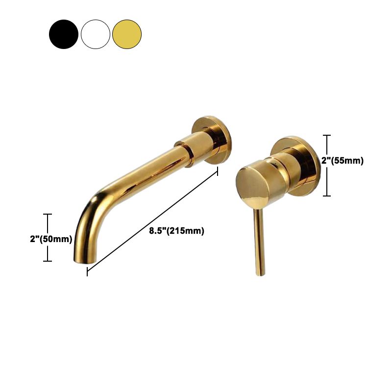 Modern 1 or 2-Handle Bathroom Sink Faucet Circular Wall Mounted Bathroom Faucet. Clearhalo 'Bathroom Remodel & Bathroom Fixtures' 'Bathroom Sink Faucets' 'Bathroom Sinks & Faucet Components' 'bathroom_sink_faucets' 'Home Improvement' 'home_improvement' 'home_improvement_bathroom_sink_faucets' 1200x1200_b8eb67f0-d4ac-4cd1-80d7-f1e06c0dcec7